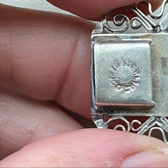 Sterling onyx vintage bracelet - Picture 4 of 11